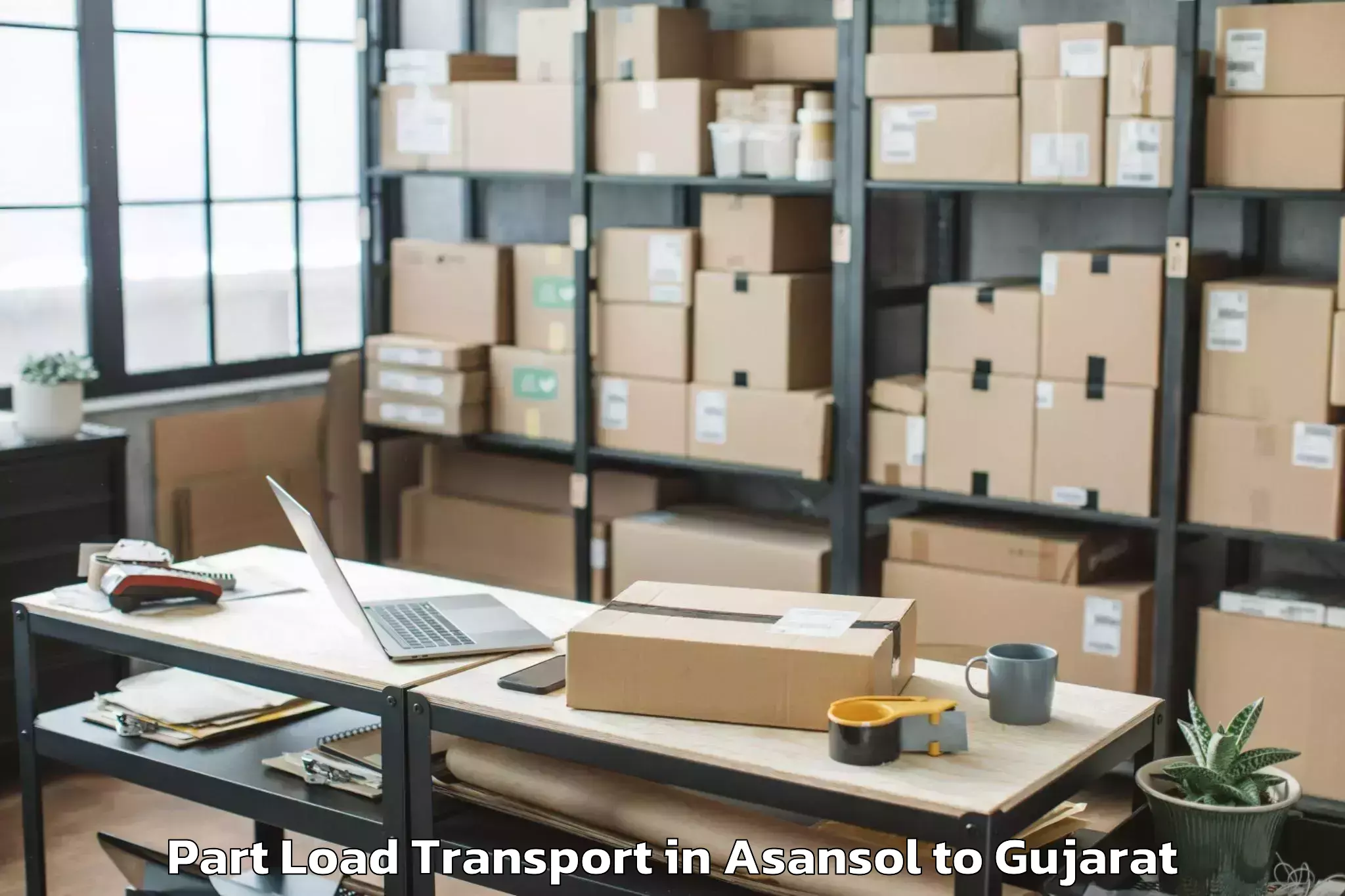 Reliable Asansol to Waghai Part Load Transport